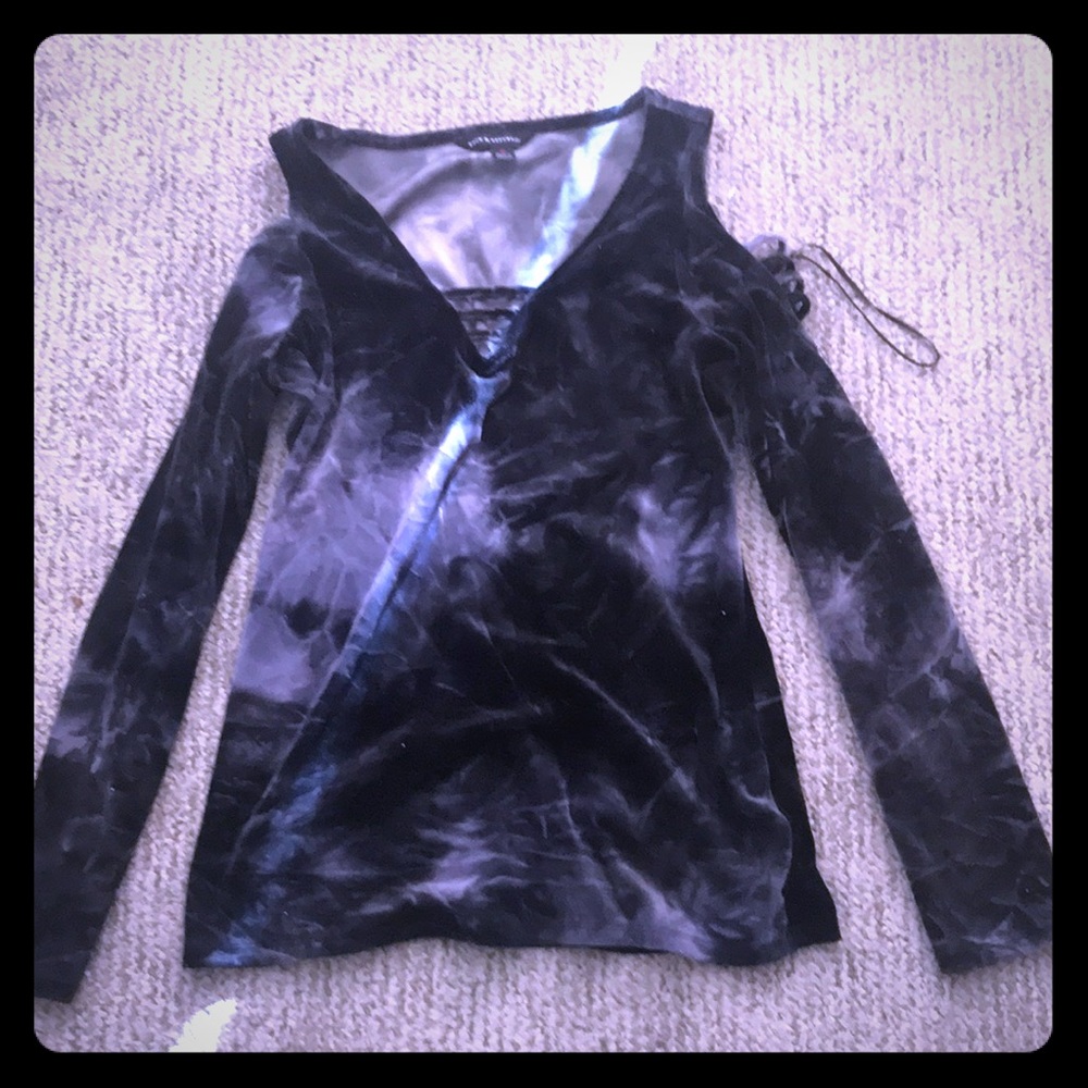 Black long sleeve with no shoulders